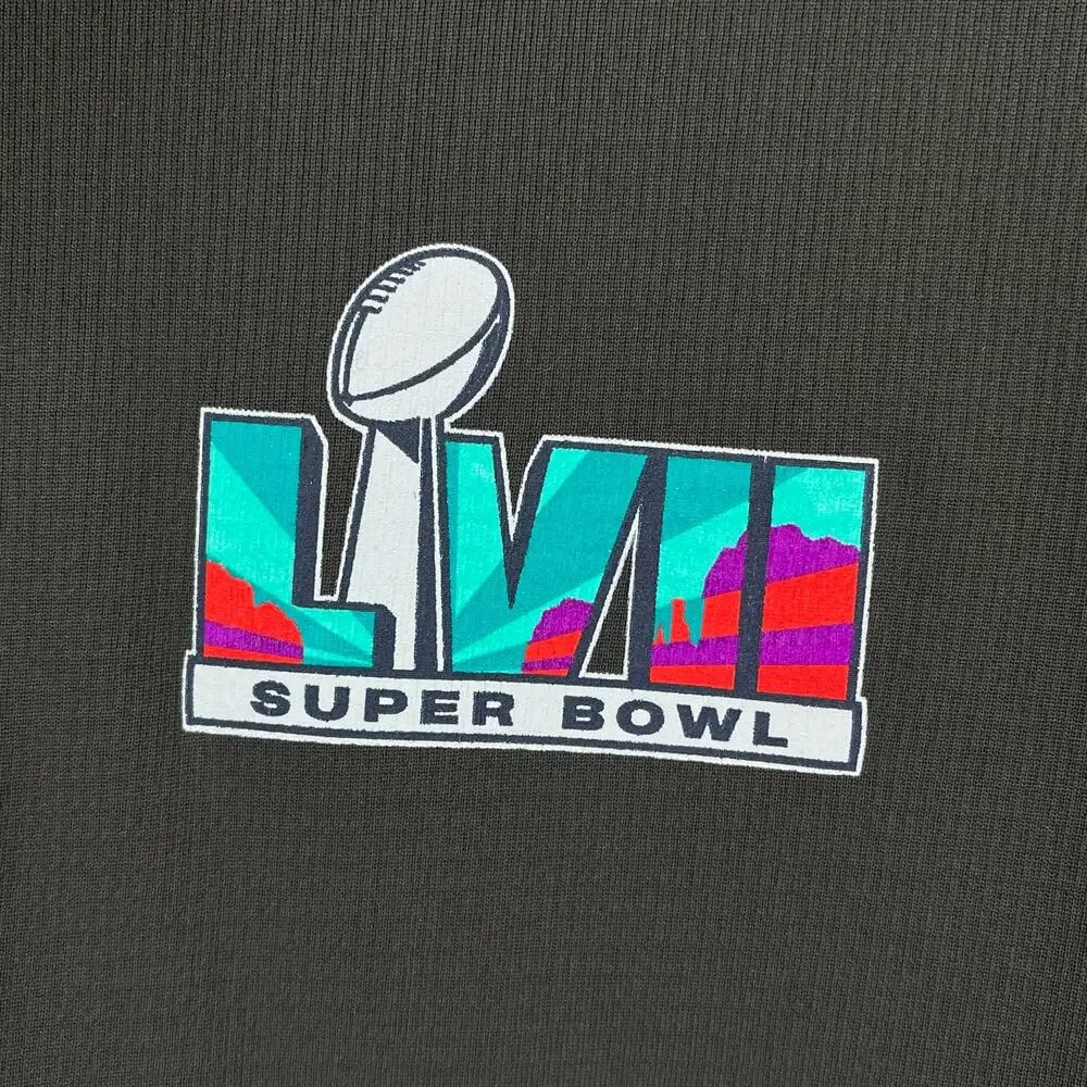 Nike NFL Super Bowl LVII 2022 Polo Shirt Mens Sz M KC Chiefs Eagles Gray Dri Fit
